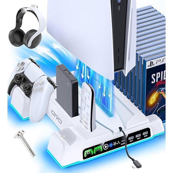 PS5/Slim/Pro Cooling & Charging Station with LED