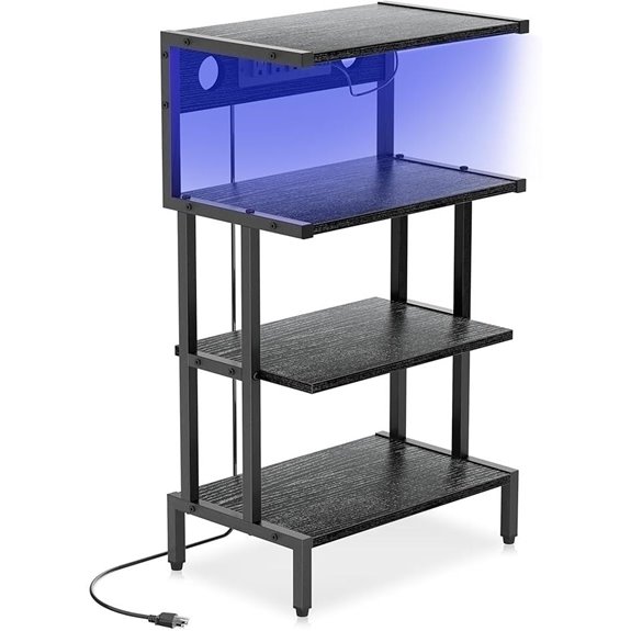 Aquzee 4-Tier Video Game Console Shelf with RGB Light