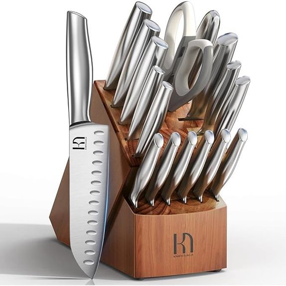17-Piece Japanese High Carbon Steel Knife Block Set