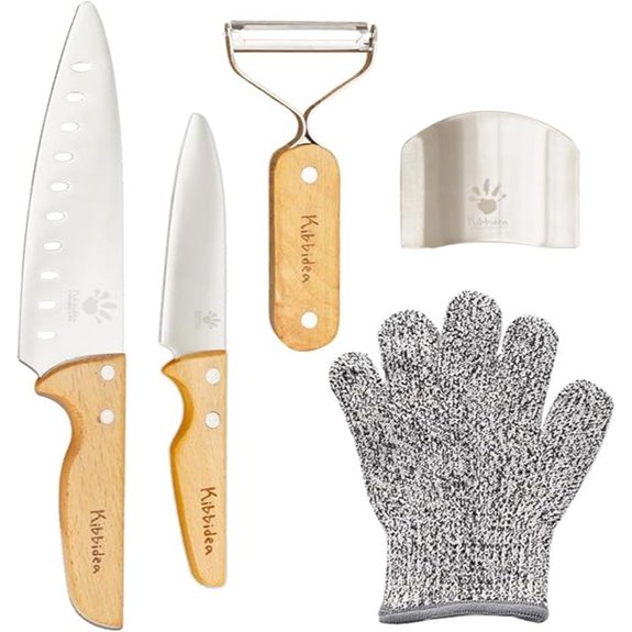 Kibbidea Kids Knife Set Stainless Steel & Wood