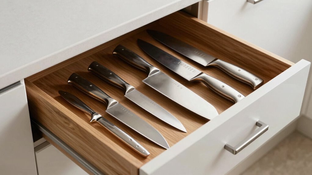 top in drawer knife storage