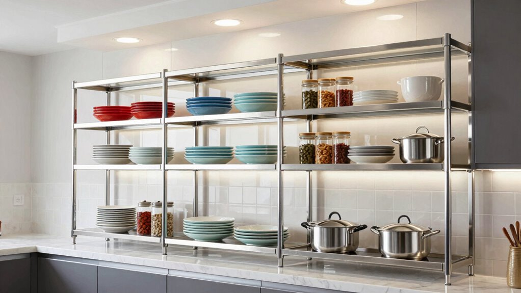 kitchen stainless steel shelving