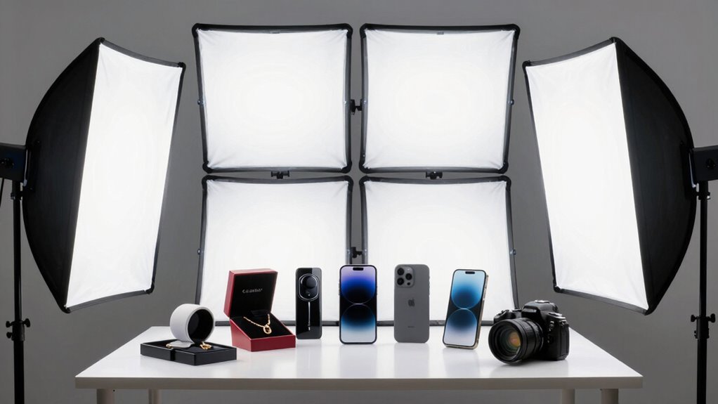 top product photography softboxes