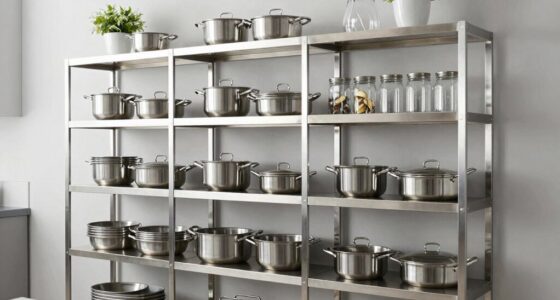 top stainless steel kitchen shelves
