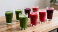 alternating sweet and green juices