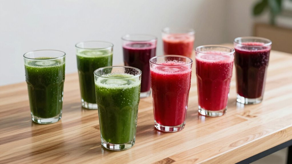 alternating sweet and green juices