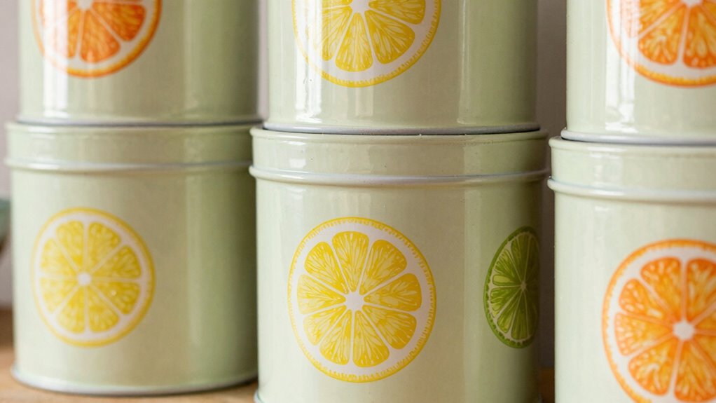 citrus themed storage tins