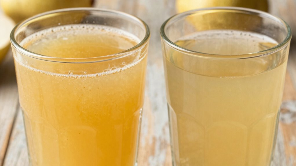 cloudy versus clear pear juice