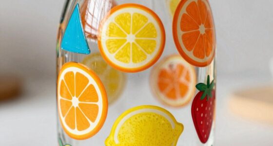 decorate bottles with geometric fruit patterns