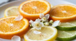 floral accents enhance citrus
