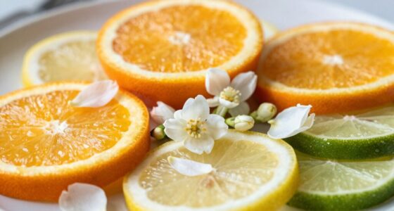 floral accents enhance citrus