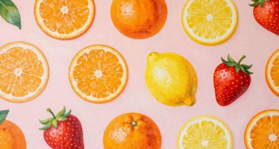 fruit themed accent wall