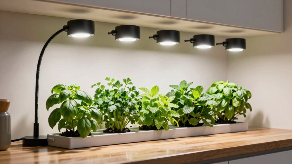 indoor herb lighting setup