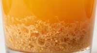 juice particles settle quickly
