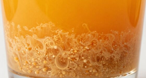 juice particles settle quickly