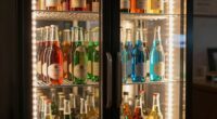 lighting enhances bottle visibility