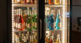 lighting enhances bottle visibility