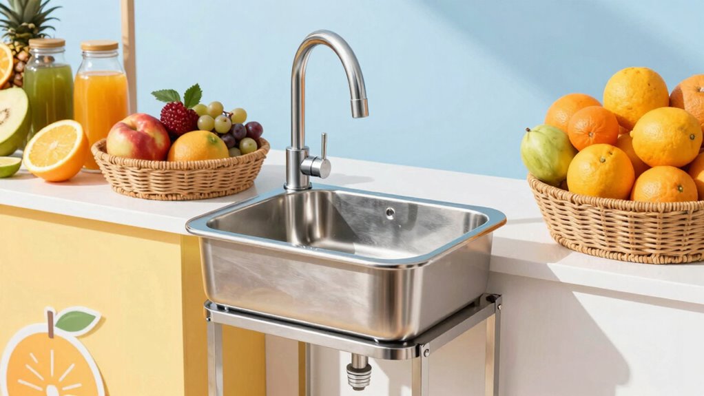portable sink setup