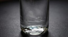 reflective glare on bottles