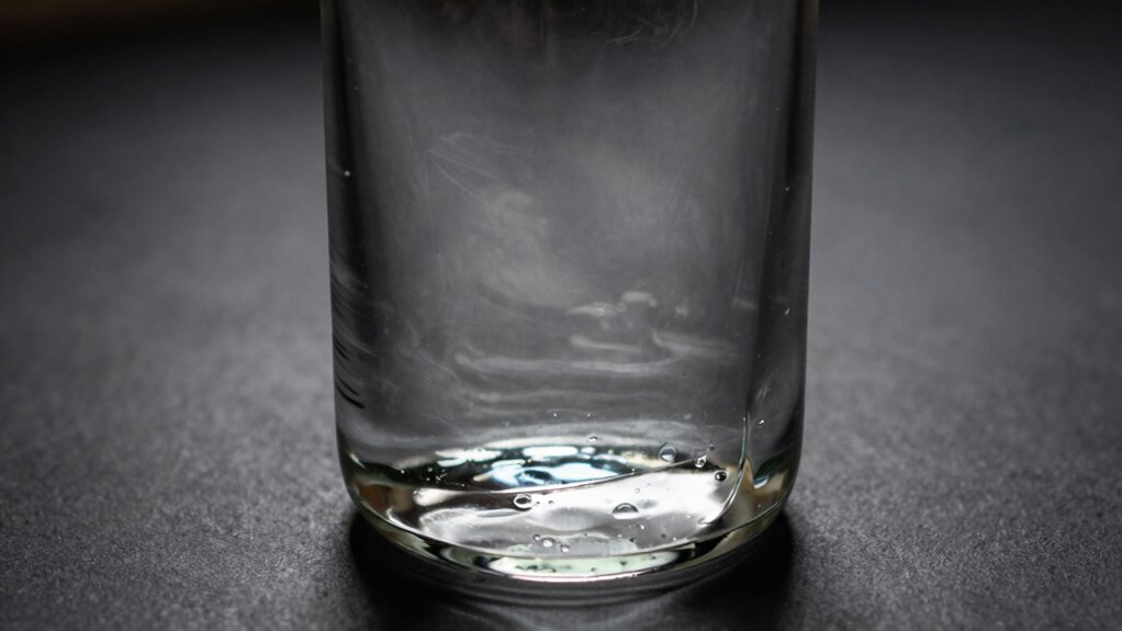 reflective glare on bottles