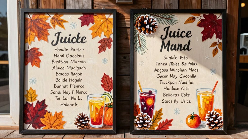 seasonal artistic menu designs