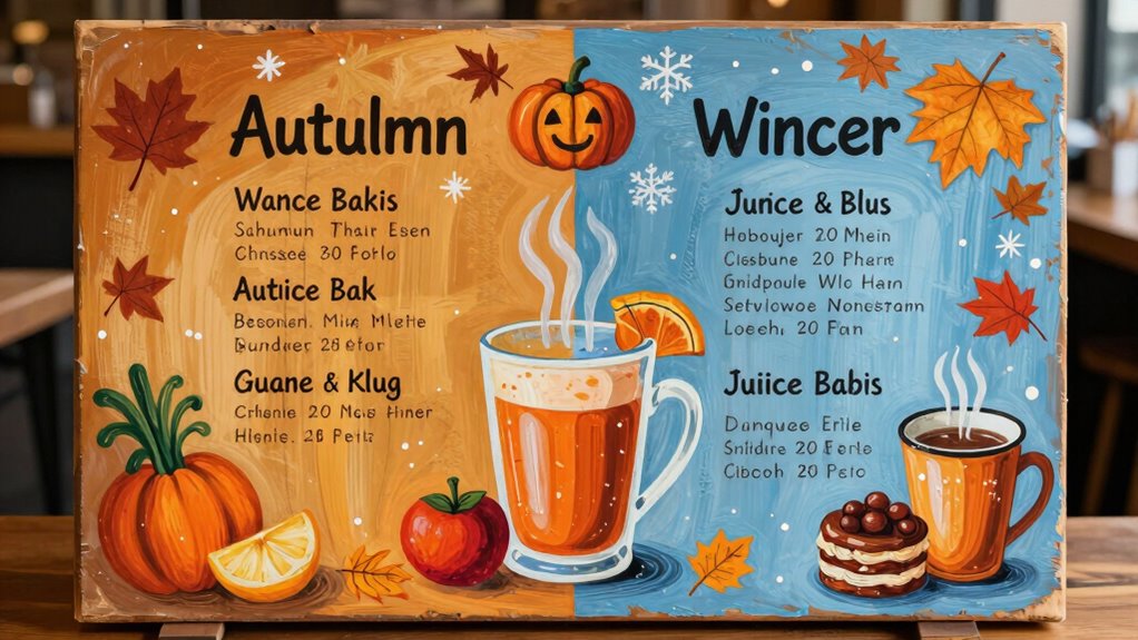 seasonal juice bar signage