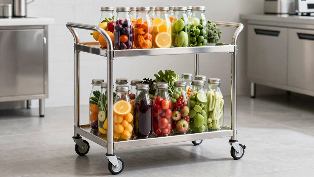 stable mobile juice carts