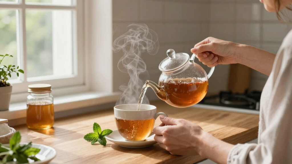 Peppermint tea before bed
