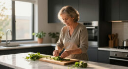 A Grandma Chic Kitchen Is Now A Chic Oasis After A $3,000 Makeover (Including Newly Painted Green Cabinets)