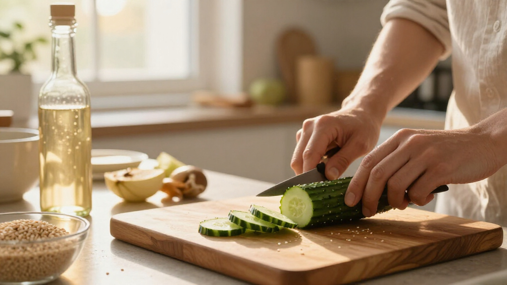 Cucumber Salad With Sesame And Rice Vinegar